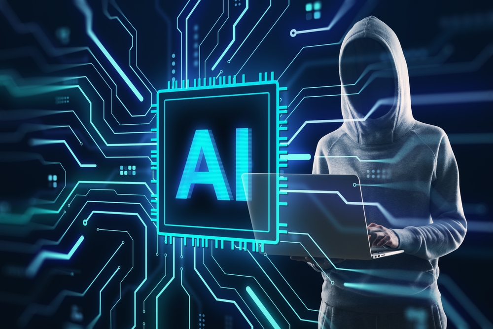 Faceless,person,in,hoodie,with,laptop,beside,glowing,ai,chip,